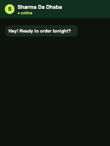 A customer placing an order on WhatsApp
